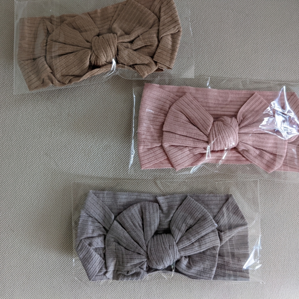 Girls Bow Headbands - set of 3